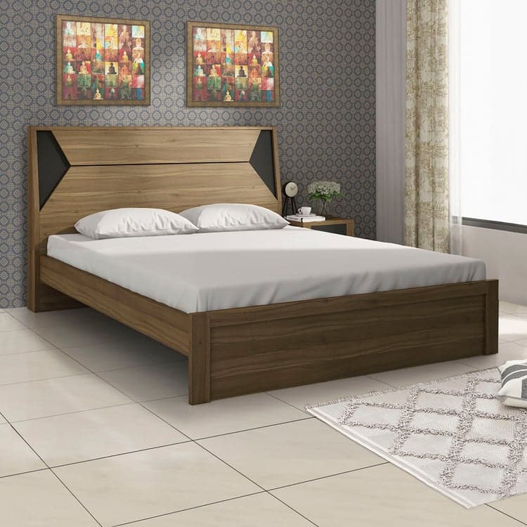 Edge King Bed with Hydraulic Storage - Brown