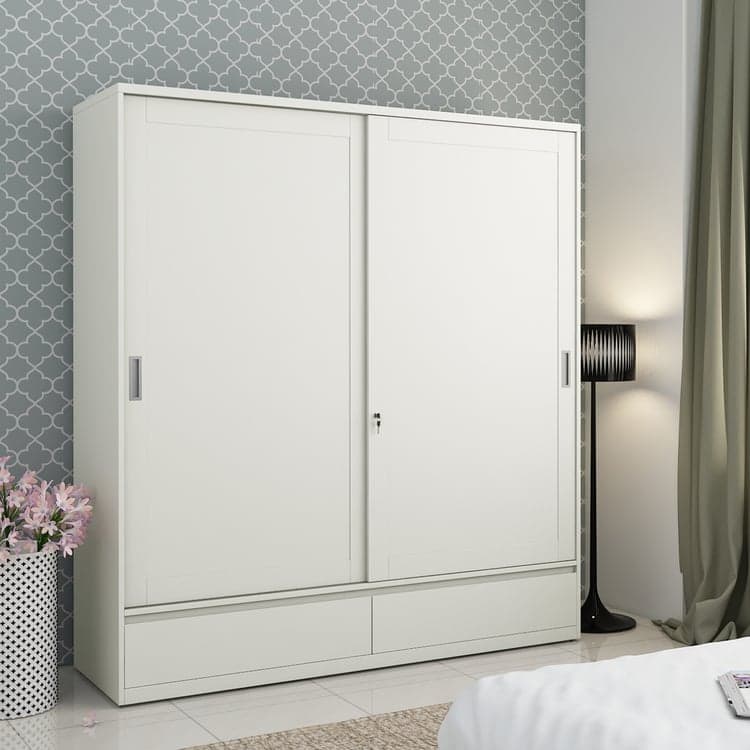 2-Door Sliding Wardrobe - White